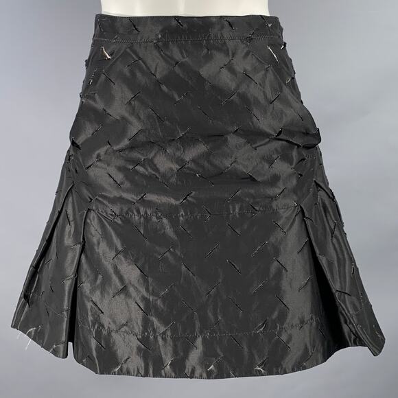 VIVIENNE WESTWOOD Size M Black Acetate Blend Cut Out Pleated Mini Skirt - Picture 1 of 5
